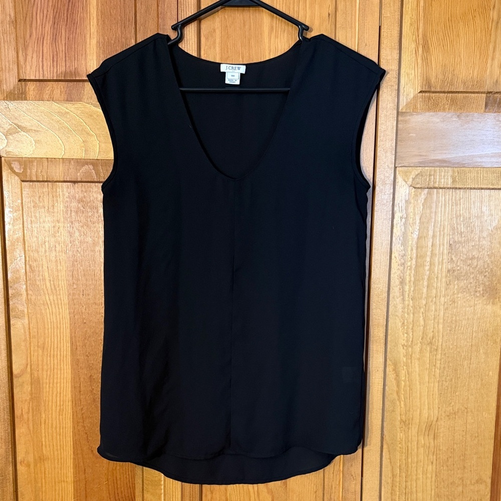 J. Crew Factory Black Sheer Sleeveless Blouse